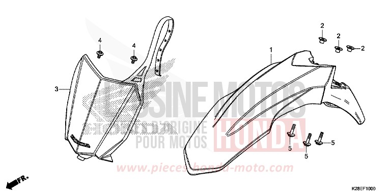 AILE AVANT de CRF125F "Petites Roues" EXTREME RED (R292) 2023